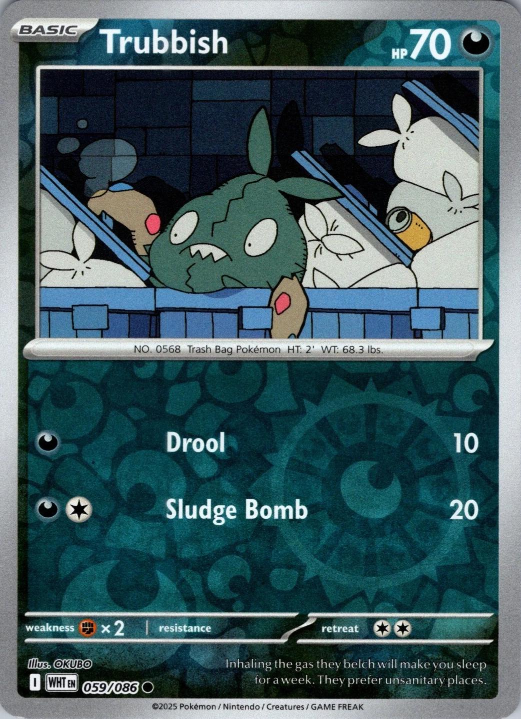 White Flare Trubbish [Reverse] Pokémon card